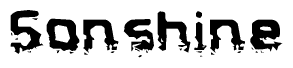 The image contains the word Sonshine in a stylized font with a static looking effect at the bottom of the words