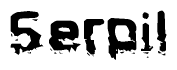 The image contains the word Serpil in a stylized font with a static looking effect at the bottom of the words