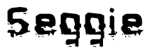 The image contains the word Seggie in a stylized font with a static looking effect at the bottom of the words