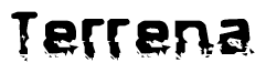 The image contains the word Terrena in a stylized font with a static looking effect at the bottom of the words