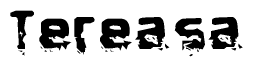 The image contains the word Tereasa in a stylized font with a static looking effect at the bottom of the words