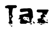 The image contains the word Taz in a stylized font with a static looking effect at the bottom of the words