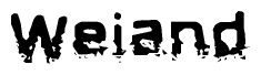 The image contains the word Weiand in a stylized font with a static looking effect at the bottom of the words