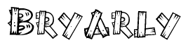 The clipart image shows the name Bryarly stylized to look like it is constructed out of separate wooden planks or boards, with each letter having wood grain and plank-like details.