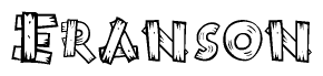 The clipart image shows the name Eranson stylized to look like it is constructed out of separate wooden planks or boards, with each letter having wood grain and plank-like details.
