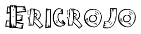 The clipart image shows the name Ericrojo stylized to look as if it has been constructed out of wooden planks or logs. Each letter is designed to resemble pieces of wood.