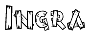 The clipart image shows the name Ingra stylized to look as if it has been constructed out of wooden planks or logs. Each letter is designed to resemble pieces of wood.