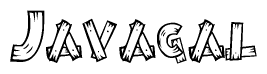 The clipart image shows the name Javagal stylized to look like it is constructed out of separate wooden planks or boards, with each letter having wood grain and plank-like details.