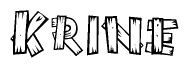The clipart image shows the name Krine stylized to look like it is constructed out of separate wooden planks or boards, with each letter having wood grain and plank-like details.