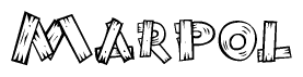 The clipart image shows the name Marpol stylized to look like it is constructed out of separate wooden planks or boards, with each letter having wood grain and plank-like details.
