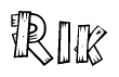 The clipart image shows the name Rik stylized to look like it is constructed out of separate wooden planks or boards, with each letter having wood grain and plank-like details.