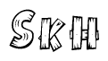 The clipart image shows the name Skh stylized to look like it is constructed out of separate wooden planks or boards, with each letter having wood grain and plank-like details.