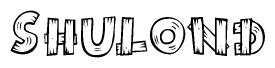 The clipart image shows the name Shulond stylized to look like it is constructed out of separate wooden planks or boards, with each letter having wood grain and plank-like details.