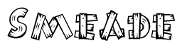 The clipart image shows the name Smeade stylized to look like it is constructed out of separate wooden planks or boards, with each letter having wood grain and plank-like details.
