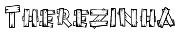 The clipart image shows the name Therezinha stylized to look like it is constructed out of separate wooden planks or boards, with each letter having wood grain and plank-like details.