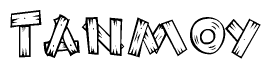 The clipart image shows the name Tanmoy stylized to look like it is constructed out of separate wooden planks or boards, with each letter having wood grain and plank-like details.