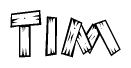 The clipart image shows the name Tim stylized to look as if it has been constructed out of wooden planks or logs. Each letter is designed to resemble pieces of wood.