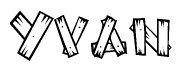 Yvan Name Styled with Wooden Planks
