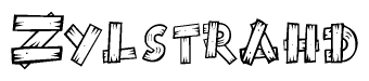 The clipart image shows the name Zylstrahd stylized to look like it is constructed out of separate wooden planks or boards, with each letter having wood grain and plank-like details.