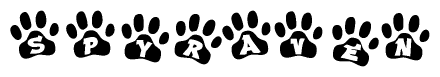 Animal Paw Prints with Spyraven Lettering