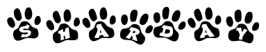 Animal Paw Prints with Sharday Lettering