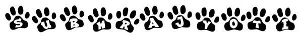 Animal Paw Prints with Subhrajyoti Lettering