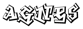 The clipart image features a stylized text in a graffiti font that reads Agnes.