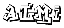 The clipart image features a stylized text in a graffiti font that reads Almi.
