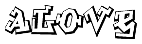 The clipart image features a stylized text in a graffiti font that reads Alove.