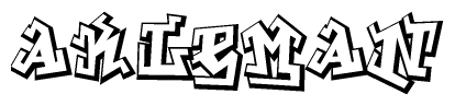 The clipart image features a stylized text in a graffiti font that reads Akleman.