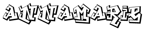 The clipart image depicts the word Annamarie in a style reminiscent of graffiti. The letters are drawn in a bold, block-like script with sharp angles and a three-dimensional appearance.
