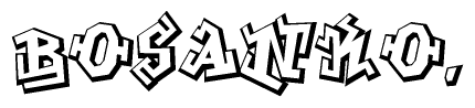 The clipart image features a stylized text in a graffiti font that reads Bosanko.