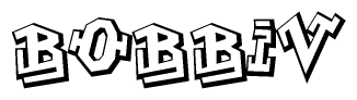 The clipart image features a stylized text in a graffiti font that reads Bobbiv.