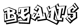 The clipart image features a stylized text in a graffiti font that reads Beans.