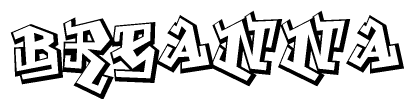 The clipart image features a stylized text in a graffiti font that reads Breanna.