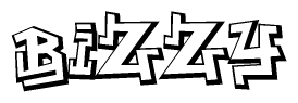 The clipart image features a stylized text in a graffiti font that reads Bizzy.