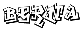The clipart image features a stylized text in a graffiti font that reads Berna.