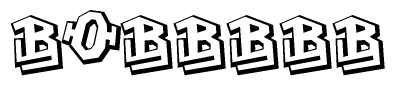 The clipart image depicts the word Bobbbbb in a style reminiscent of graffiti. The letters are drawn in a bold, block-like script with sharp angles and a three-dimensional appearance.