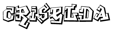 The clipart image features a stylized text in a graffiti font that reads Criselda.