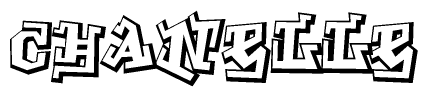 The clipart image features a stylized text in a graffiti font that reads Chanelle.
