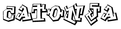 The clipart image features a stylized text in a graffiti font that reads Catonja.