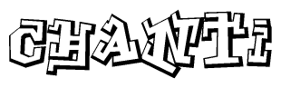 The clipart image features a stylized text in a graffiti font that reads Chanti.