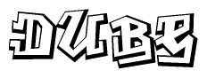 The clipart image features a stylized text in a graffiti font that reads Dube.