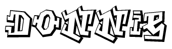The clipart image features a stylized text in a graffiti font that reads Donnie.