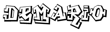 The clipart image features a stylized text in a graffiti font that reads Demario.