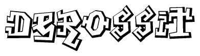 The clipart image features a stylized text in a graffiti font that reads Derossit.