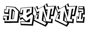 The clipart image features a stylized text in a graffiti font that reads Denni.