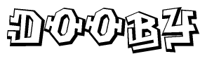 The clipart image features a stylized text in a graffiti font that reads Dooby.