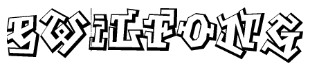 The clipart image features a stylized text in a graffiti font that reads Ewilfong.