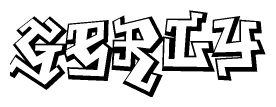 The clipart image features a stylized text in a graffiti font that reads Gerly.